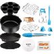 thumbnail image 4 of Juego de cocina portátil para exteriores: 13 piezas multifuncionales para asar, hornear y freír, incluye recetas y sartén de 8 pulgadas, ideal para picnic y reuniones familiares., 4 of 6