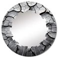 thumbnail image 2 of Designart "Patterns in Grey Desert II" Landscapes Round Wall Mirror - Traditional Oval Printed Decorative Oversized Mirror - Multiple Color Options, 2 of 4