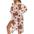 thumbnail image 5 of HELLHERO Strawberry Hearts Yaks Beach Cover Ups Lightweight Polyester Loose Kimono Swimsuit Cover up, 5 of 6