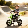 thumbnail image 2 of Qaba 12V Kids Motorcycle with Twist Grip Throttle, Rear Suspension, Green, 2 of 10