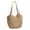 Khaki, variant on Beach Bags for Women with Zipper, Large Straw Bag Woven Tote Bag Straw Shoulder Bag for Summer Vocation