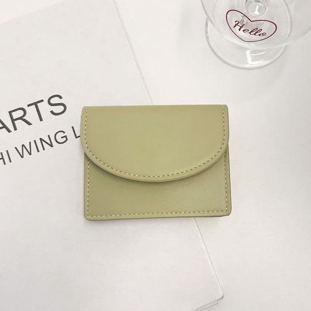 Monedero de estilo coreano para mujer, bolso para tarjetas sencillo de color sólido para estudiantes, bolso rojo multifuncional, billetera de gran capacidad