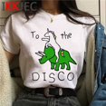 thumbnail image 4 of Linda camiseta de dinosaurio, camiseta con estampado femenino, tumblr 2021, camisetas vintage para parejas, camiseta blanca, ropa para parejas, 4 of 5