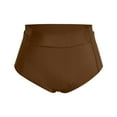 thumbnail image 6 of Swim Pants Women High Waisted Swimsuit Bikini Bottoms Swim Bottom Full Coverage Bathing Suit With Pockets Coffee Xxl, 6 of 7