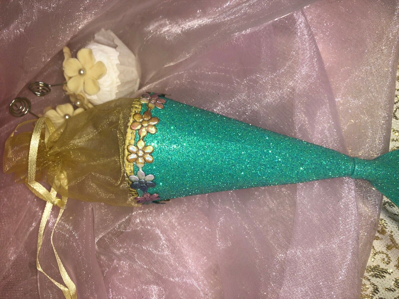 Shinny Glittered Little Mermaid Party Candy Bags Kids Birthday Favor