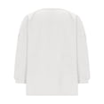 thumbnail image 5 of Besolor Womens Button down Shirts Summer Crew Neck 3/4 Sleeve Tops Cotton Linen Casual Loose Breathable Shirt Top, 5 of 7