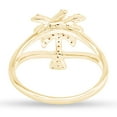 thumbnail image 4 of AFFY White Cubic Zirconia Palm Tree Shape Band Ring In 14k Yellow Gold Over Sterling Silver, 4 of 6