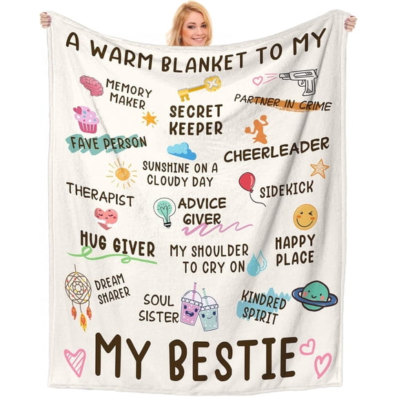 Best Friend Birthday Gifts for Women, Bestie Birthday Gifts for Women, Friendship Gift for Woman - Soul Sister Gift for Woman, Christmas day for BestFriend, Best Friend Blanket
