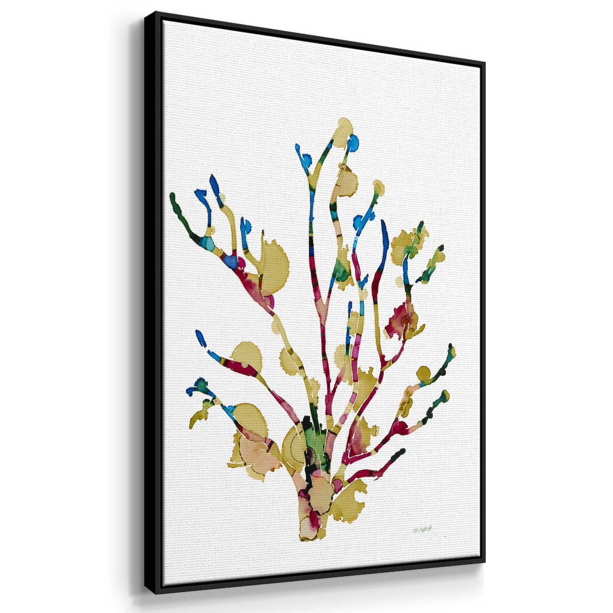 Sea Coral III Framed Premium Gallery Wrapped Canvas - Ready to Hang - 25 x 37 - Black Floating Frame