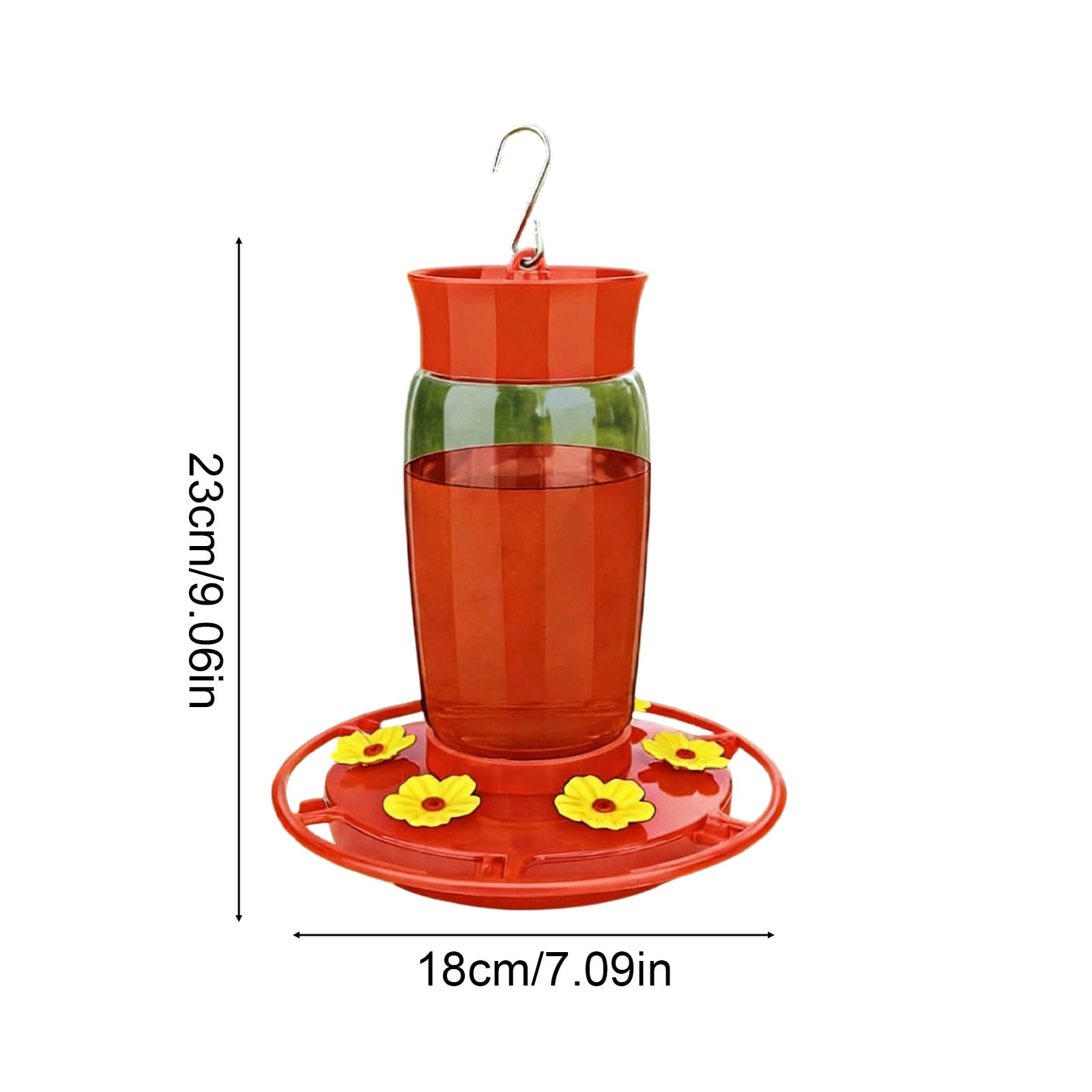 AURIGATE 2 Pcs Large Capacity Hummingbird Feeders, Hanging Outdoor Bird Feeder with 6 Flower Ports, Red