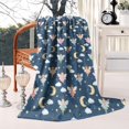 thumbnail image 2 of Dark Blue Fairy Moon Princess Pattern Blanket,Comfortable Soft Flannel Throw Blanket,All Season,Warm Lightweight Blankets for Sofa Bed Couch Living Room Chair,50"x60", 2 of 4