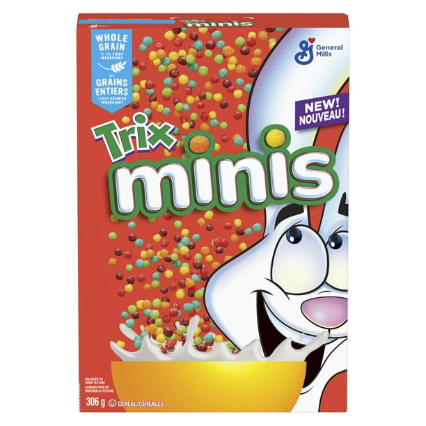 Trix Minis Breakfast Cereal, Fruity Corn Puffs with Whole Grains