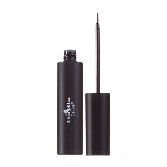 Italia-Deluxe Makeup 1 Delineador de ojos líquido clásico 201 Delineador de ojos negro mate Vitamina E + ZipBag
