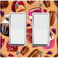 thumbnail image 1 of Metal Light Switch Wall Plate Outlet Cover (Coffee Mocha Candy Bean Toffee Swirl Cupcake Coffee Maker Orange Pink Hearts - Double Rocker), 1 of 2