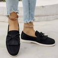 thumbnail image 5 of KEGIRLOM Women's Fashion Casual Spring Style Solid Color Shallow Mouth Outdoor Wear All-Match One-Foot Loafers Flat Bottom Round Toe Moccasins Shoes Black 5.5, 5 of 9