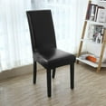 thumbnail image 7 of Rosnek Dining Chair Covers, Solid Pu Leather Waterproof and Oilproof Stretch Dining Chair Protector Cover Slipcover (Black, 4 Sets), 7 of 7