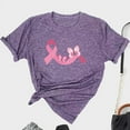 thumbnail image 2 of Luxalzxs Pink Ribbon Shirts for Women Breast Cancer Awareness T Shirts Ribbon Butterfly Graphic Print Tee Inspirational Breast Cancer Tops, 2 of 5