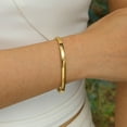 thumbnail image 4 of 2 pc 304 Stainless Steel Smooth Hinged Bangles Golden Inner Diameter: 2x2-3/8 inch(6x5cm), 4 of 5