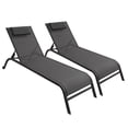 thumbnail image 1 of Camastro Exterior 2Pzs Reclinable Silla Playa Jardín Alberca gris oscuro, 1 of 6