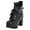 Black Lace Up Ankle Boots, variant on hopeusnice Women's Lace Up Ankle Boots Chunky Heel Buckle Block Heel Booties Comfortable Shoes Fall Winter Warm Boots White 37