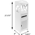 thumbnail image 3 of Etna Bathroom Storage Cabinet Tower - Freestanding Restroom Organizer Rack, White Bath Room Shelf Unit with Tissue Holder, 3 of 5