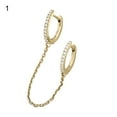 thumbnail image 2 of Cheers 1Pc Ear Chain Decorative Nice-looking Shining Double Ring Rhinestone Chain Earrings Jewelry Accessory, 2 of 2