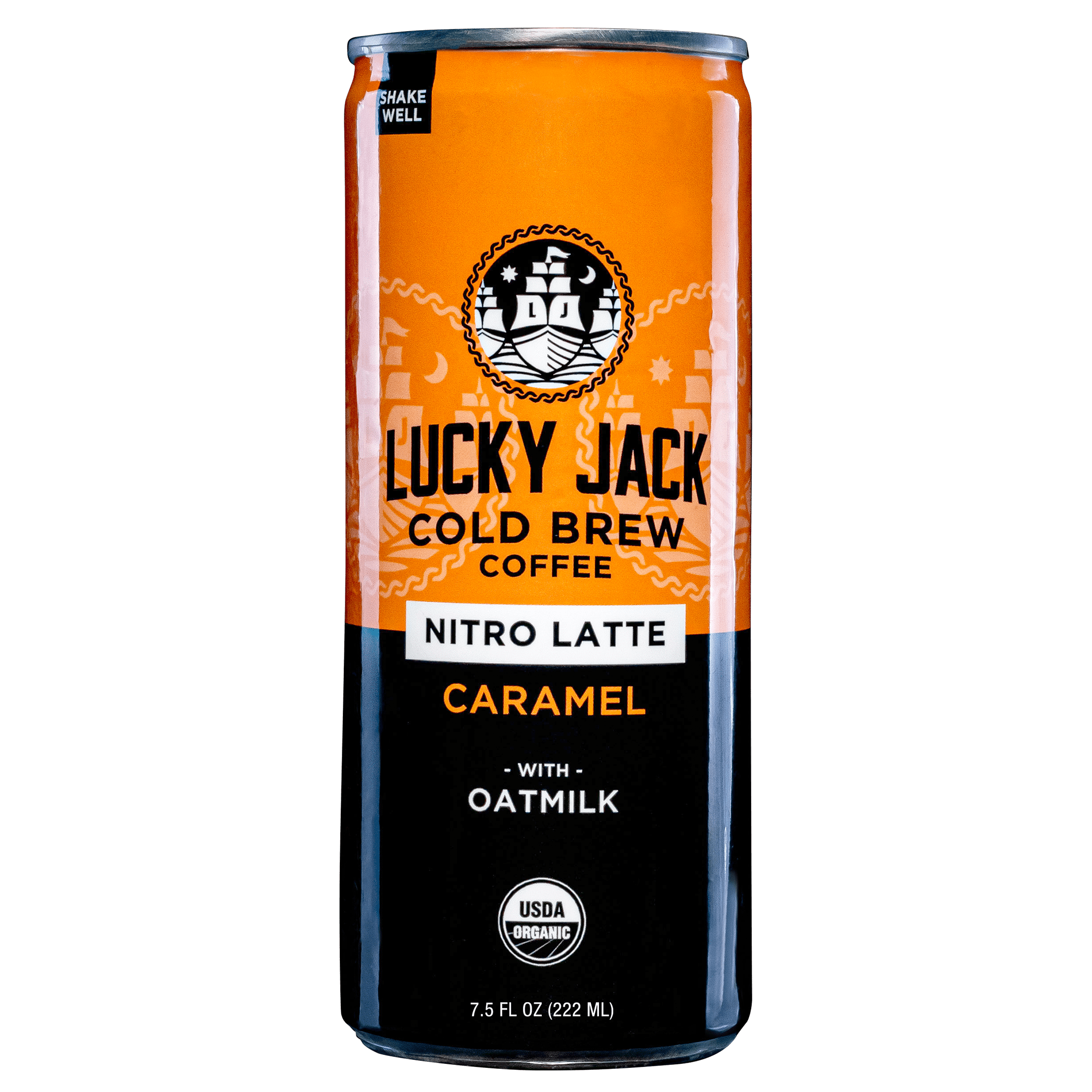 Lucky Jack Cold Brew Coffee, Nitro Latte Caramel with Oat Milk 7.5 fl
