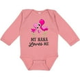 thumbnail image 3 of Inktastic My Nana Loves Me with Two Flamingos Boys or Girls Long Sleeve Baby Bodysuit, 3 of 5
