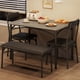 thumbnail image 1 of Yeshouse juego de mesa de comedor para 4 personas, mesa pequeña con banco tapizado y 2 sillas, diseño gris rústico, ideal para apartamentos, espacios pequeños y cenas familiares, 1 of 9