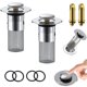 thumbnail image 1 of Hxlamzoo 2Pcs Bathroom Sink Stopper Hair Catcher,Pop Up Sink Drain Filter with Removable Stainless Steel Filter Basket Hair Catcher,for Bathroom Sink Stopper Replacement,Bathroom Sink Drain Strainer, 1 of 9