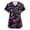 02-Dark Purple, variant on Cute Scrubs For Women,Plus Size Women'S Halloween Pumpkin-Headed Bat Printed Scrub Tops V-Neck Fun T Shirts Nurse Uniform Tee With Pockets,Purple,XL