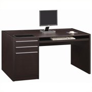 Bowery Hill Connect Home Office Computer Desk in Cappuccino with Drawers