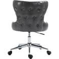 thumbnail image 3 of Meridian Furniture Hendrix Swivel Adjustable Gray Vegan Leather Office Chair, 3 of 8