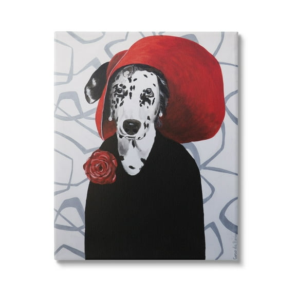 Stupell Industries Vintage Dalmatian Outfit Patterned Animals & Insects Painting Gallery Wrapped Canvas Print Wall Art