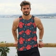 thumbnail image 6 of Gukieu Rose Flowers Print Men's Quick Dry Fitness Vest, Round Neck Sleeveless Fitness Bodybuilding Top-X-Large, 6 of 7