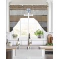 thumbnail image 2 of Nautical Anchor Kitchen Curtains Swag Valance for Windows/Bathroom/Cafe, Vintage Abstract Brown Gray Wooden Grain Rod Pocket Drape Panel Swag Curtains Valance for Bedroom/Living Room 56"x36", 2 of 6