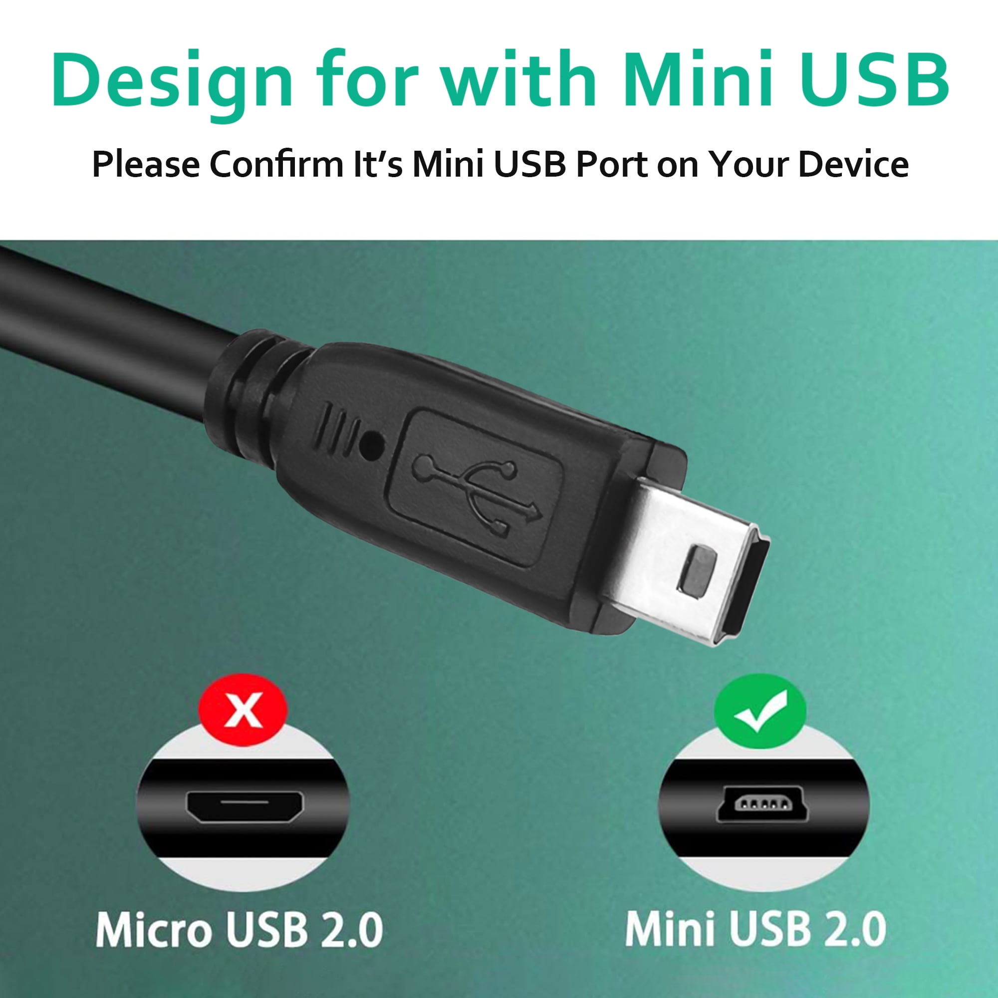 USB-Kabel Für Kameras – 1 Meter, Kompatibel Mit Canon, Nikon, GoPro (Mini-B Anschluss)