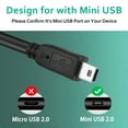 thumbnail image 4 of Aprelco 4ft USB to Mini USB Power Cable Cord Lead Compatible with Coby MP725 MP727 MP3 Player Charger, 4 of 7