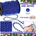 thumbnail image 2 of 100 Feet Christmas Tree Beads, Christmas Tree Garland Decoration, Plastic Hanging Beads Garland Chain Roll for Xmas Home Mantle Fireplace Wreath Christmas Tree DIY Decoration Supplies, 2 of 13