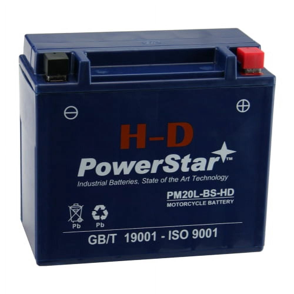 PowerStar Moto Classic YTX20HL 12V 20Ah Maintenance Free Sealed AGM 310CCA Battery