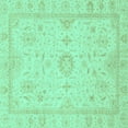 thumbnail image 1 of Ahgly Company Indoor Square Oriental Turquoise Blue Traditional Area Rugs, 6' Square, 1 of 4
