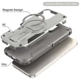 thumbnail image 4 of for iPhone 16e Phone Case with Adjustable Kickstand,Compatible with MagSafe Shockproof Anti-fall Bumper Cases Heavy-Duty Magnetic Protective Phone Case Cover for iPhone 16e,Grey, 4 of 7