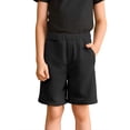 thumbnail image 6 of Liyamei Boys Solid Color Athletic Shorts with Elastic Waist for Summer Play Size 5-14,Black, 6 of 7