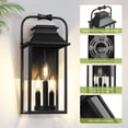 thumbnail image 4 of PARTPHONER Large Outdoor Light Fixture, 15.8'' Front Porch Light 3-Lights Anti-Rust Exterior Wall Mount Lantern Sconce with Clear Glass, 4 of 8