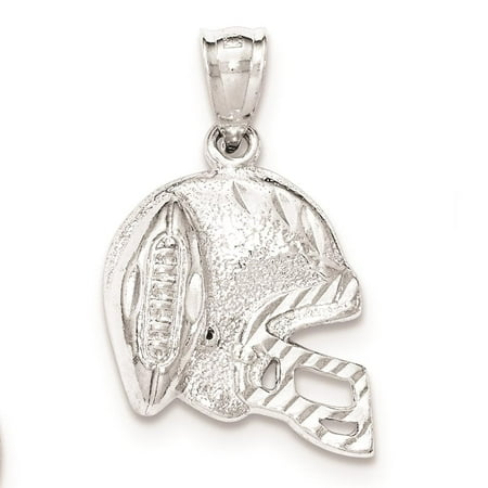 Sterling Silver Polished Football & Helmet Diamond-Cut Open-back Charm Pendant