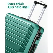 3 Piece Luggage Sets 20/24/28 inch Travel Suitcase Set with 7PCS Organizer Bags, Green