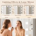 thumbnail image 4 of Kojooin Bedroom Vanity Desk with Lighted Mirror, Dressing Table with Stool, Power Outlet & 2 Drawers 6 Shelves, Modern Storage Design, 4 of 8