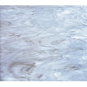 OCEANSIDE STAINED/FUSING GLASS SHEETS - WHITE/GRAY WISPY FUSIBLE (Small 8" x 12")