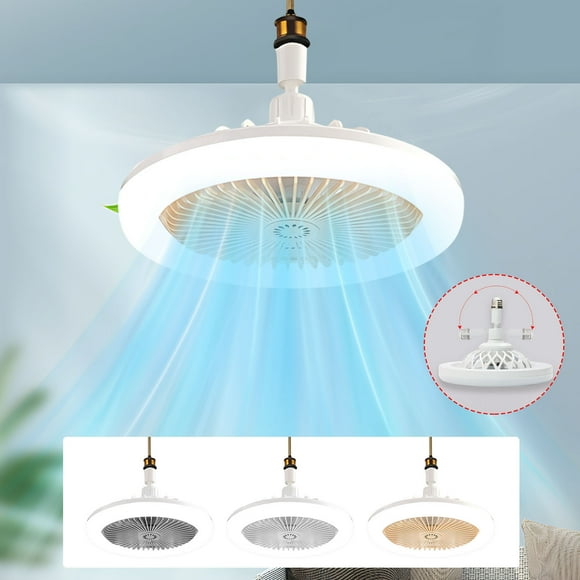 Boovnll Fan, 30W Universal Head Screw Mouth Fan Light Remote Control Household Fan Light Ceiling Fan Silent Fan, Portable Fan