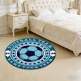 thumbnail image 6 of Soccer Rug,Soft and Comfy Sports Themed Round Area Rugs,Bedroom Living Room Carpet,Kitchen Mat,Bath Rugs for Bathroom,Soccer Themed Room Decor 23.62'', 6 of 6